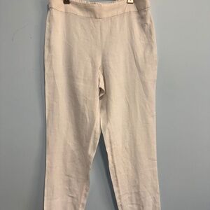 Eileen Fisher 100% Organic Linen White Pants Size S